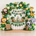 101 Pcs Jungle Safari Birthday Decoration Kit with Animal Balloons