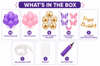 109 Pcs Butterfly Birthday Balloon Arch Kit – Pink & Purple image 1