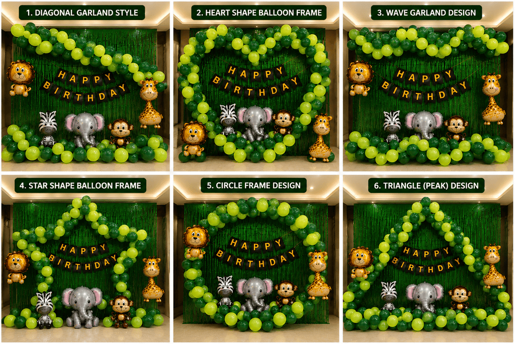70 Pcs Jungle Theme Birthday Decoration Kit with Animal Foils image 2