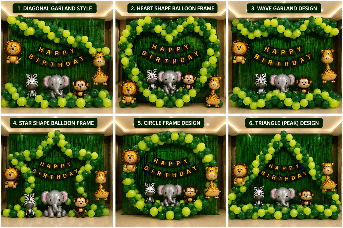 70 Pcs Jungle Theme Birthday Decoration Kit with Animal Foils image 2