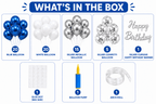 64 Pcs Blue Silver Birthday Decoration Kit with Balloon Garland image 1