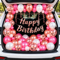 17 Pcs Car Boot Birthday Decoration Kit – Pink, White & Rose Gold