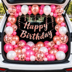 17 Pcs Car Boot Birthday Decoration Kit – Pink, White & Rose Gold