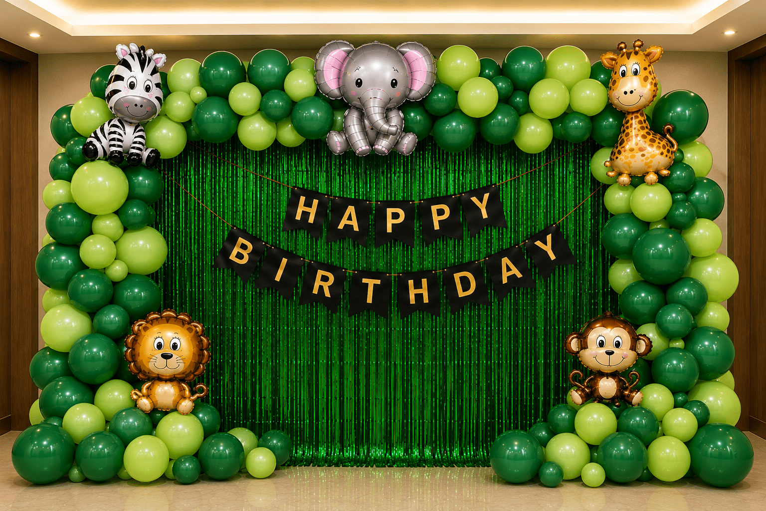 101 Pcs Jungle Safari Birthday Decoration Kit with Animal Balloons image 0