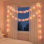 Pastel Pom Pom LED String Light with Pink Mesh – Warm White Fairy Lights for Home & Room Décor image 1