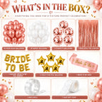 51 Pcs Bride To Be Decoration Kit – Rose Gold Bridal Shower Set