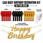 17 Pcs Car Boot Birthday Decoration Kit – Red, Black & Gold