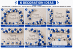 64 Pcs Blue Silver Birthday Decoration Kit with Balloon Garland image 2