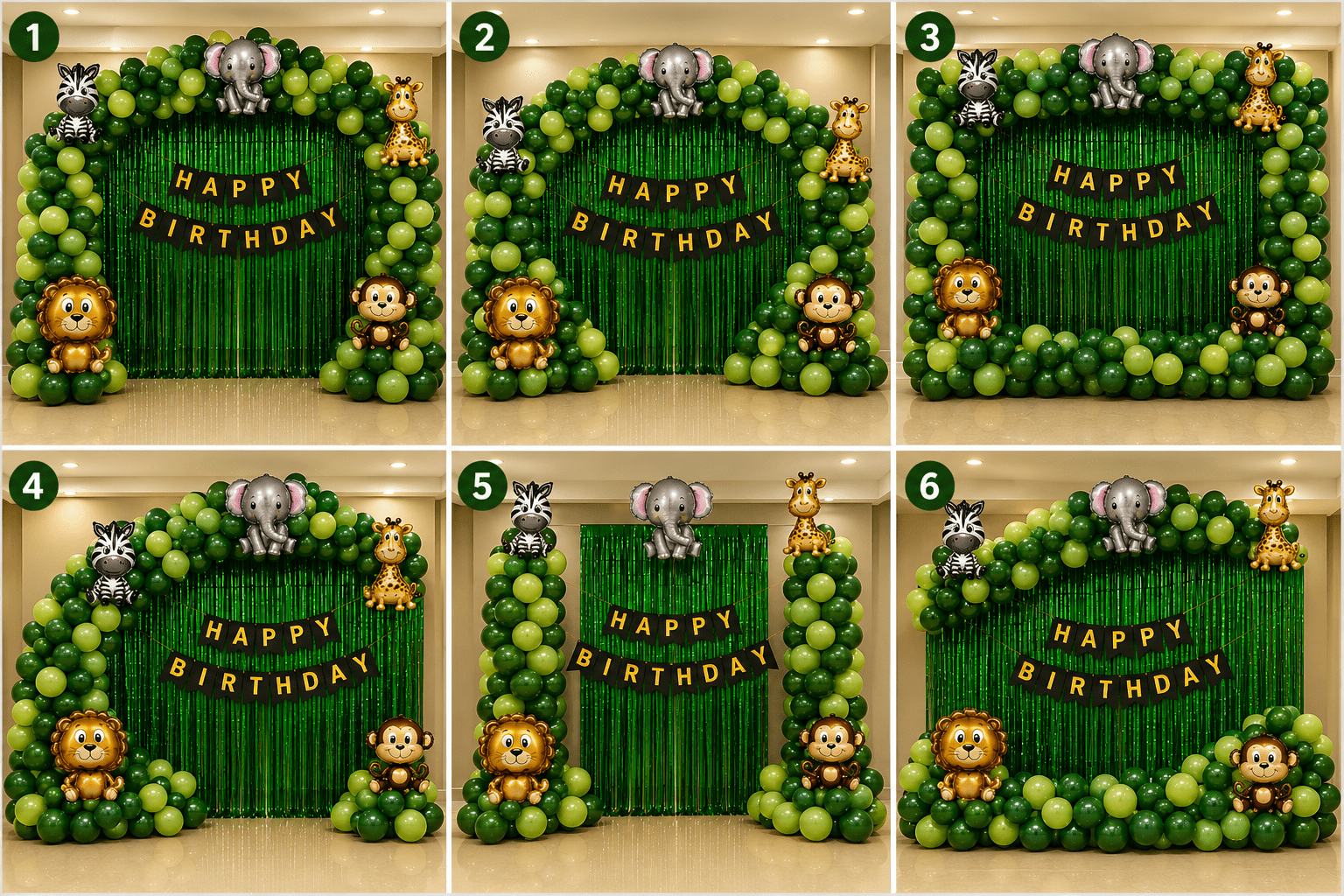 101 Pcs Jungle Safari Birthday Decoration Kit with Animal Balloons image 2