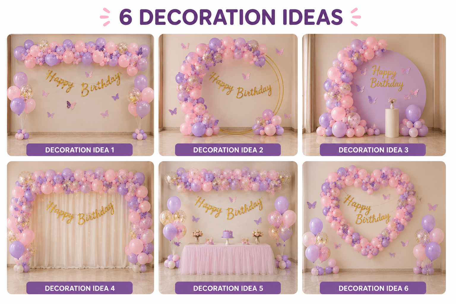 109 Pcs Butterfly Birthday Balloon Arch Kit – Pink & Purple image 2
