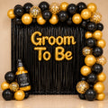 51 Pcs Groom To Be Decoration Kit – Black & Gold Balloons