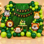 39 Pcs Jungle Theme Birthday Decoration Kit with Animal Balloons