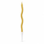 Metallic Curly Birthday Candles with Holders – 6 Pcs