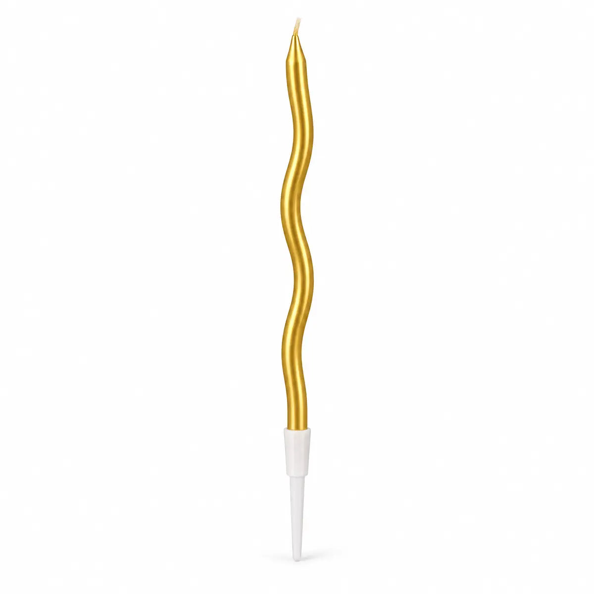 Metallic Curly Birthday Candles with Holders – 6 Pcs