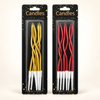 : Partyora metallic curly birthday candles 6 pcs in Gold and Red
