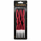 Metallic Curly Birthday Candles with Holders – 6 Pcs