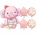 Pink Elephant Foil Balloon Set for Kids Birthday – 5 Pcs