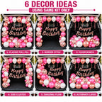 17 Pcs Car Boot Birthday Decoration Kit – Pink, White & Rose Gold