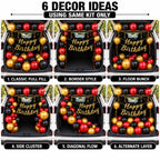 17 Pcs Car Boot Birthday Decoration Kit – Red, Black & Gold