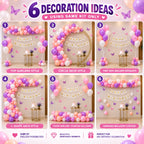 75 Pcs Pastel Butterfly Birthday Decoration Kit – Pink Purple Peach