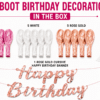 17 Pcs Car Boot Birthday Decoration Combo Kit for | Pink White Rose Gold Balloon Surprise Set