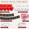 25 Pcs Happy Anniversary Decoration Kit with Heart Shape Balloons & Pink Heart Foil Balloons