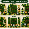 6 jungle safari birthday decoration ideas with green balloon arch, animal foil balloons and Happy Birthday banner
