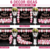 17 Pcs Car Boot Birthday Decoration Combo Kit for | Pink White Rose Gold Balloon Surprise Set