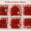 Happy Anniversary Decoration Kit for Home with Red White Balloons, Black Gold Banner, Love You & Heart Foil Balloons