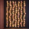 pink-pom-pom-led-light-hanging-view Pastel Pom Pom LED String Light with Pink Mesh – Warm White Fairy Lights for Home & Room Décor