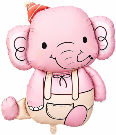 Large pink elephant foil balloon for kids birthday decoration